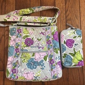 Vera Bradley Watercolor Hipster Bag Wallet set EUC